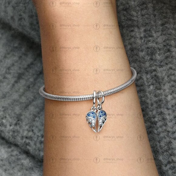 Pandora Sparkling Splitable Angel Wings Dangle Charm - Picture 2 of 2
